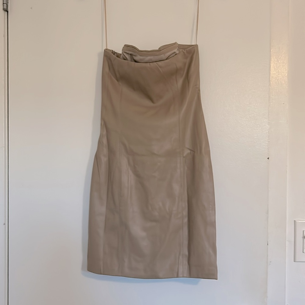 LBLC Vegan Leather strapless dress sz Small - Picture 7 of 11